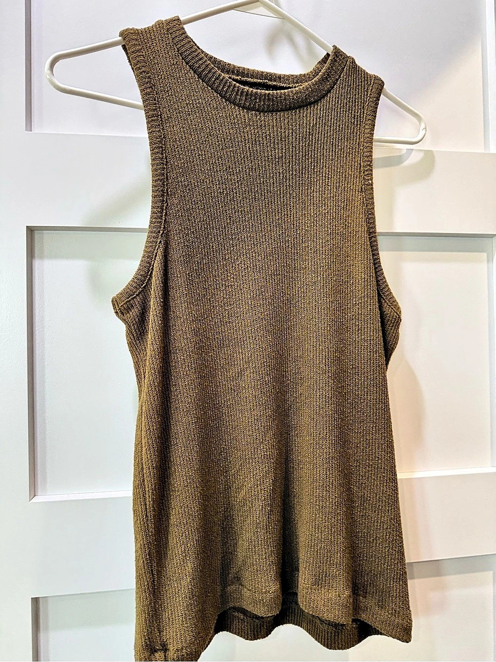 Madewell Olive Green Sleeveless Knit Sweater top